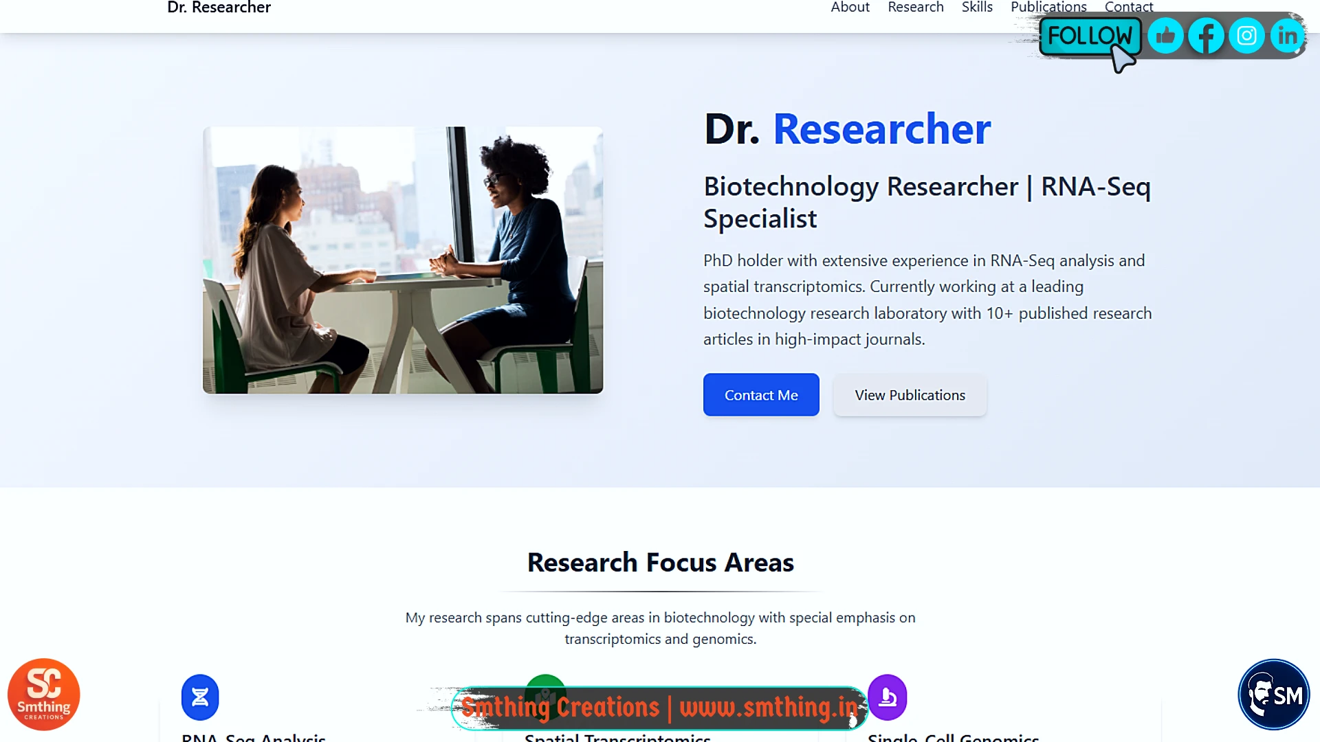 Basic Researcher Portfolio Website